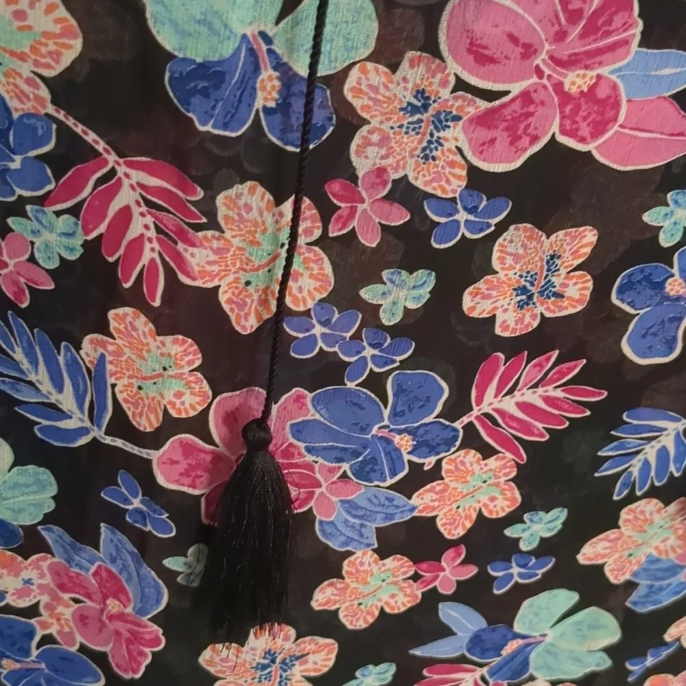 Blair Semi Sheer Floral Blouse - 2X